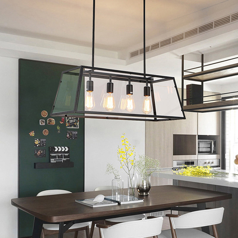Glass 4 Lights Island Candelier Light Lights Lights Lightings para comedor