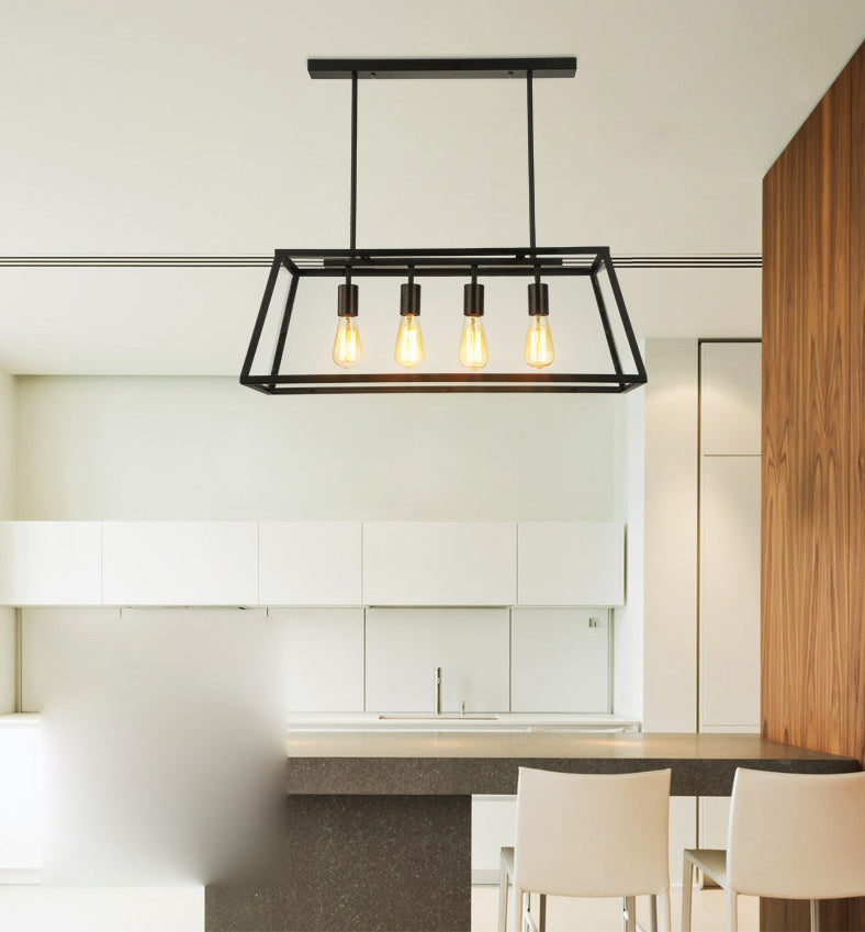 Glass 4 Lights Island Candelier Light Lights Lights Lightings para comedor