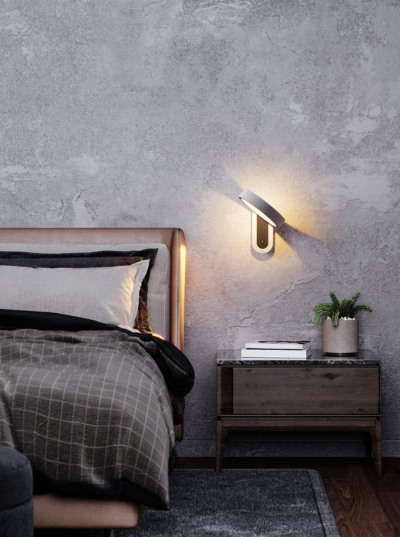 Minimalisme rotatif lampe murale à LED cylindrique