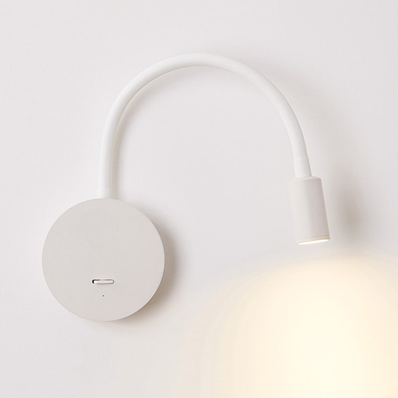 Adjustable Silicone Hose Simplicity Wall Lamp Modern Style Bedroom LED Reading Lamp with Independent Switch