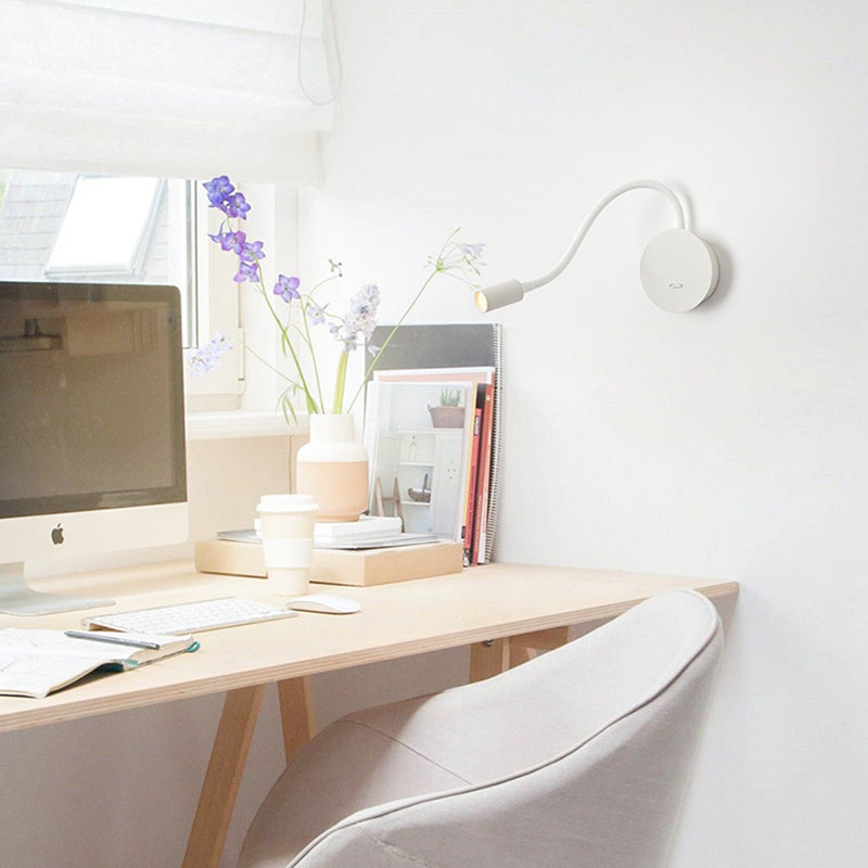 Adjustable Silicone Hose Simplicity Wall Lamp Modern Style Bedroom LED Reading Lamp with Independent Switch