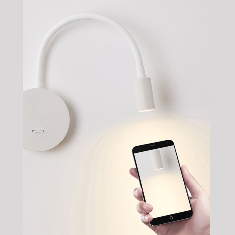 Adjustable Silicone Hose Simplicity Wall Lamp Modern Style Bedroom LED Reading Lamp with Independent Switch