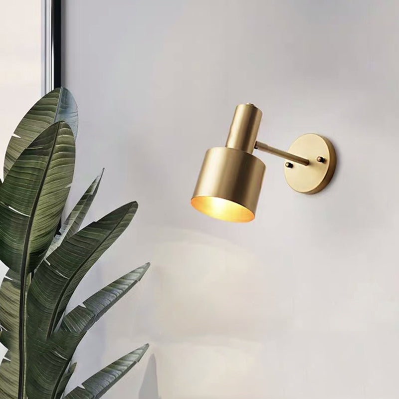 Gold Geometric Shaped Metal Wall Lamp Angle Adjustable Design Simplicity Sconce Lights for Staircase Aisle