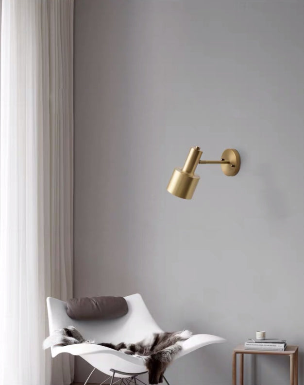 Gold Geometric Shaped Metal Wall Lamp Angle Adjustable Design Simplicity Sconce Lights for Staircase Aisle