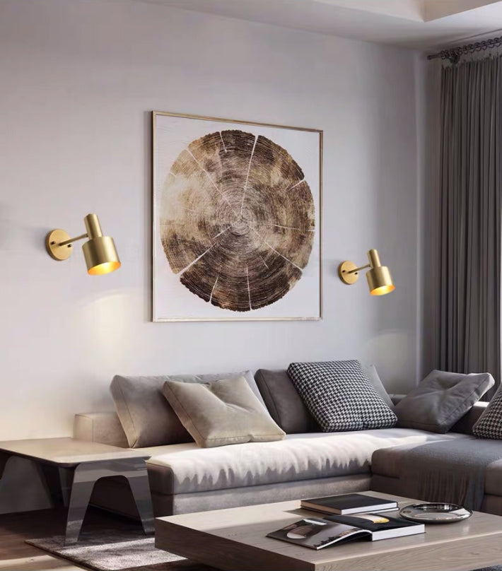 Gold Geometric Shaped Metal Wall Lamp Angle Adjustable Design Simplicity Sconce Lights for Staircase Aisle