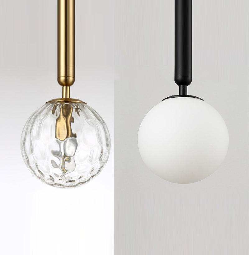 6" Diameter Orb Glass Shade Simplicity Wall Lamp 1-Light Nordic Style Bedside Sconce Lights