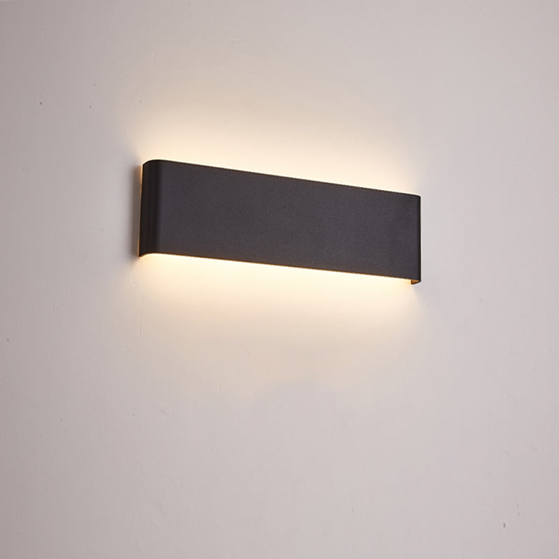Modern Minimalist Style Rectangular Up and Down LED Wall Sconce Metal Wall Mounted Light Fixture for Bedroom