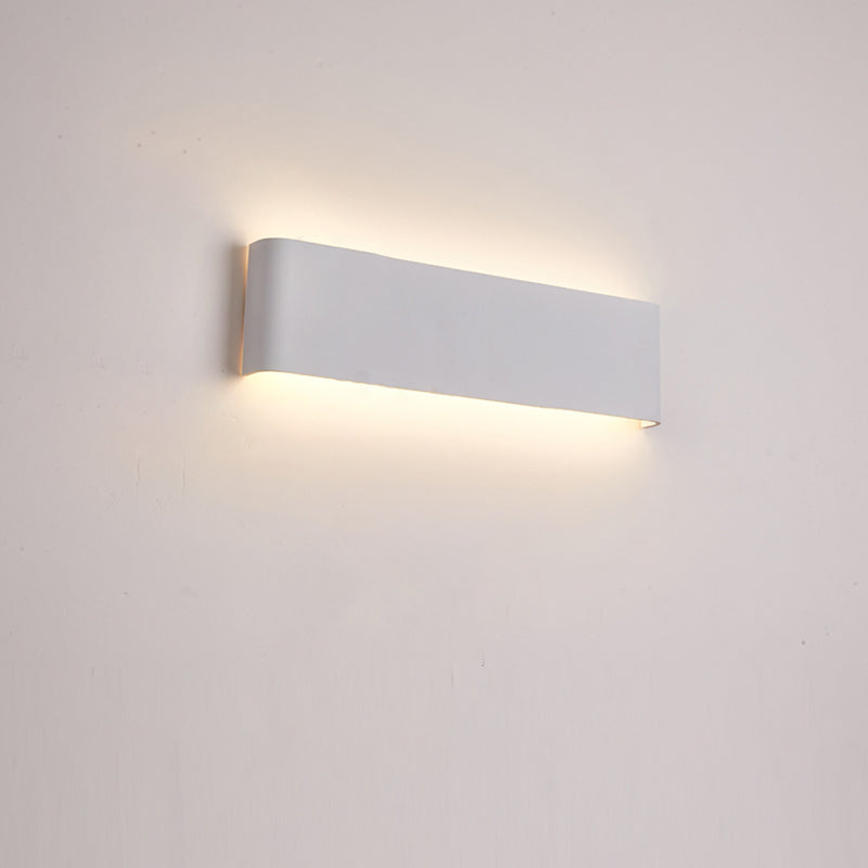 Modern Minimalist Style Rectangular Up and Down LED Wall Sconce Metal Wall Mounted Light Fixture for Bedroom