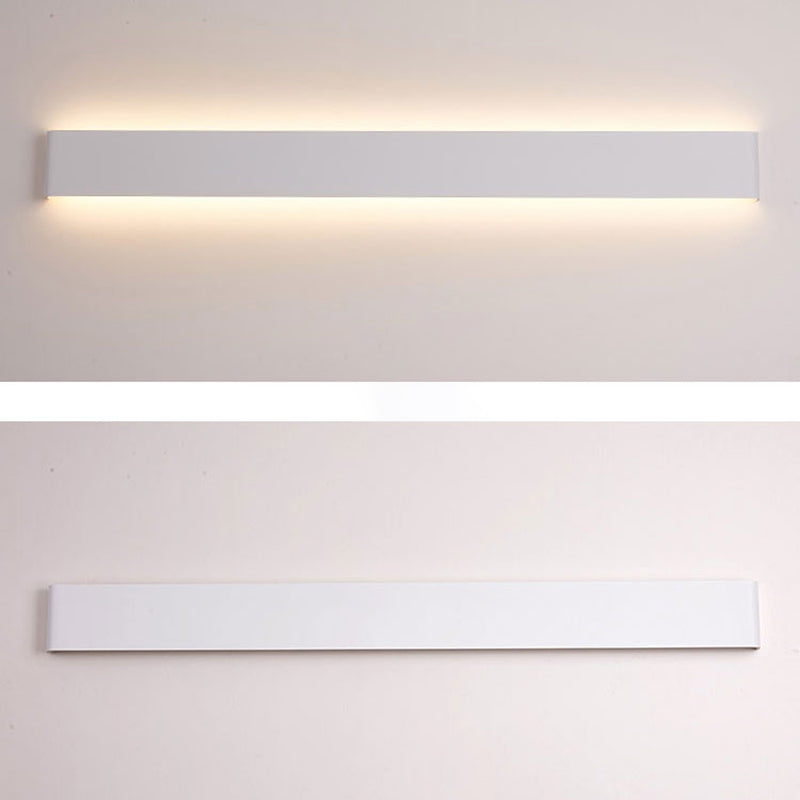 Modern Minimalist Style Rectangular Up and Down LED Wall Sconce Metal Wall Mounted Light Fixture for Bedroom