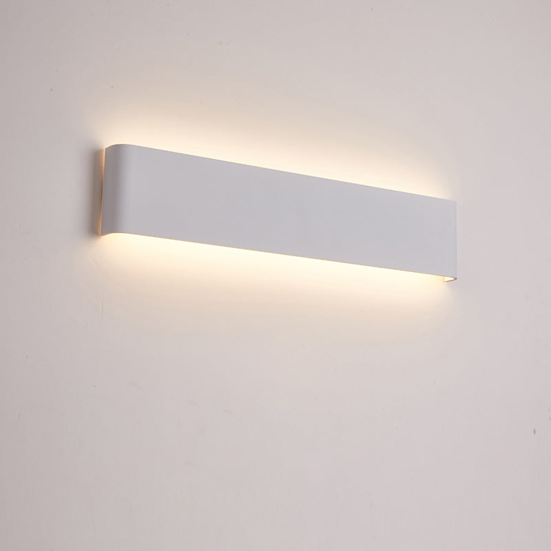 Modern Minimalist Style Rectangular Up and Down LED Wall Sconce Metal Wall Mounted Light Fixture for Bedroom