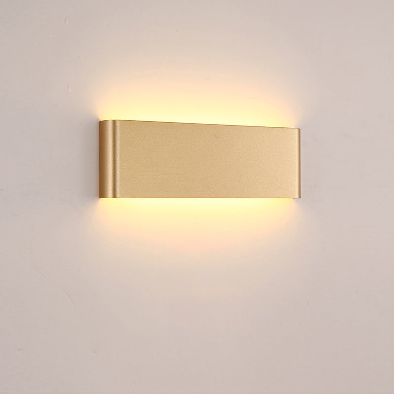 Modern Minimalist Style Rectangular Up and Down LED Wall Sconce Metal Wall Mounted Light Fixture for Bedroom