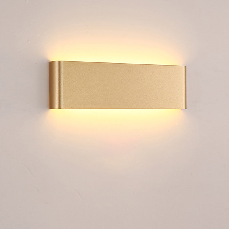 Modern Minimalist Style Rectangular Up and Down LED Wall Sconce Metal Wall Mounted Light Fixture for Bedroom