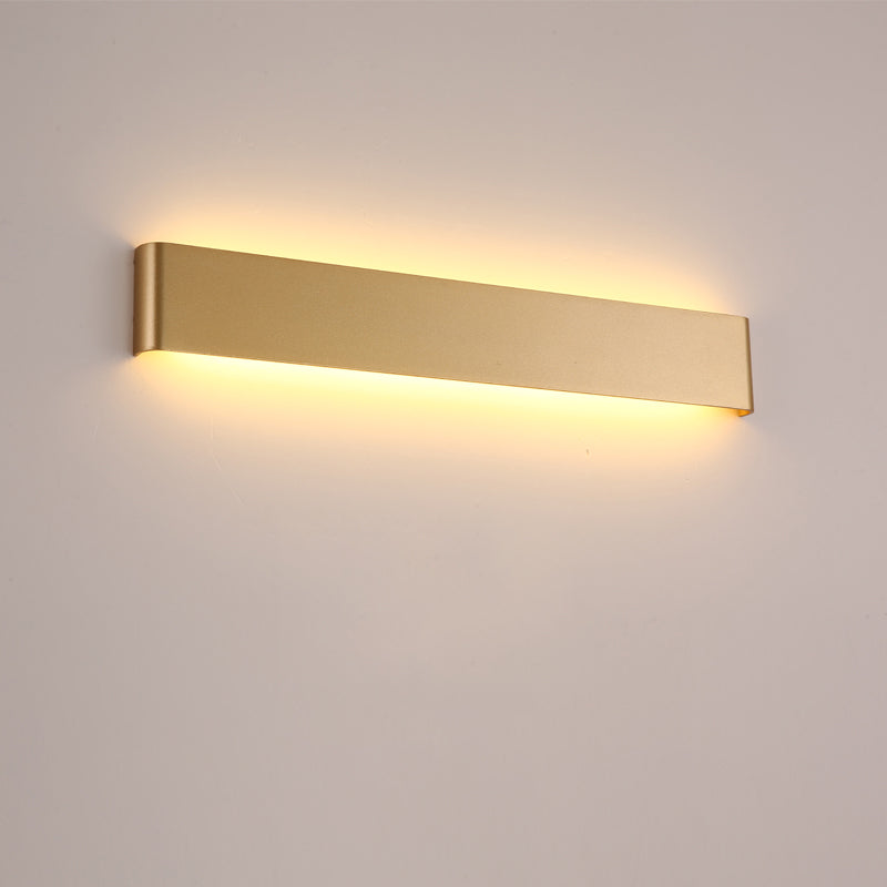 Modern Minimalist Style Rectangular Up and Down LED Wall Sconce Metal Wall Mounted Light Fixture for Bedroom