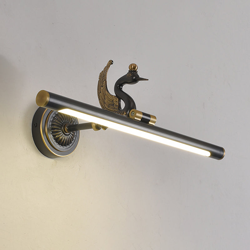 Mid-Century Luxury Style Cylindrical Wall Mounted Vanity Lights Copper 1 Light Vanity Lighting Fixtures for Bathroom
