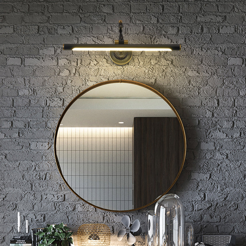 Mid-Century Luxury Style Cylindrical Wall Mounted Vanity Lights Copper 1 Light Vanity Lighting Fixtures for Bathroom