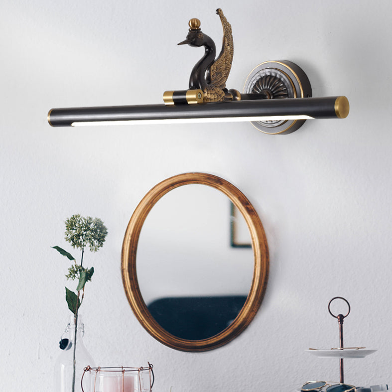 Mid-Century Luxury Style Cylindrical Wall Mounted Vanity Lights Copper 1 Light Vanity Lighting Fixtures for Bathroom
