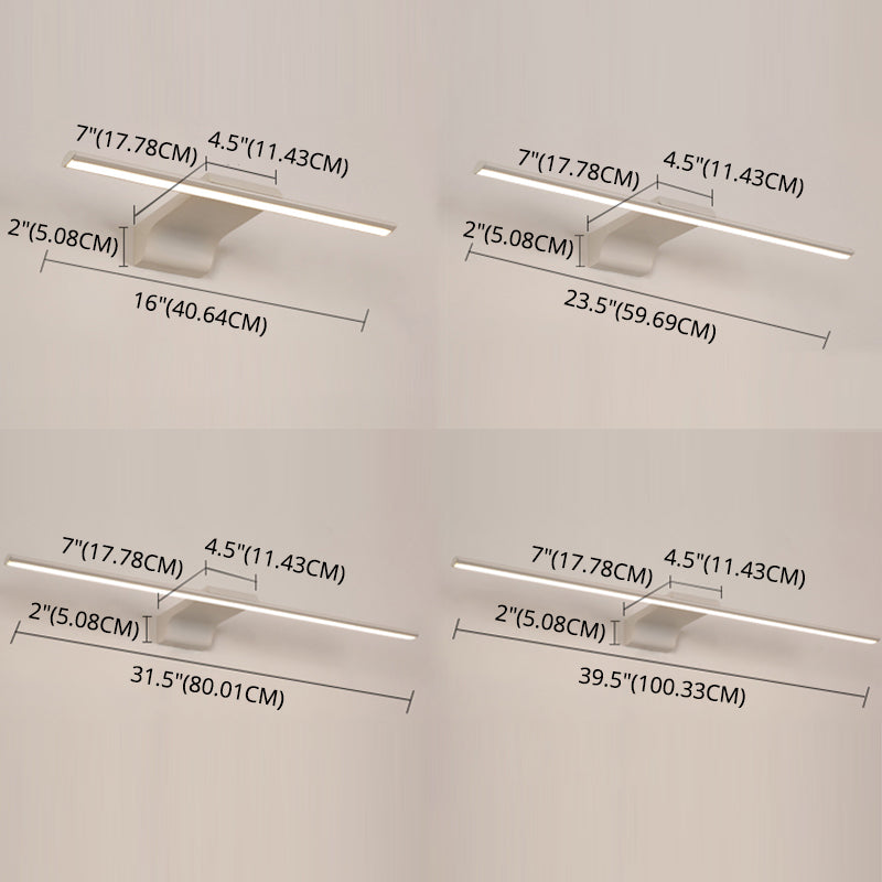 Moderno stile minimalista a parete lineare a parete vanità luci in alluminio sconde murale per bagno per bagno