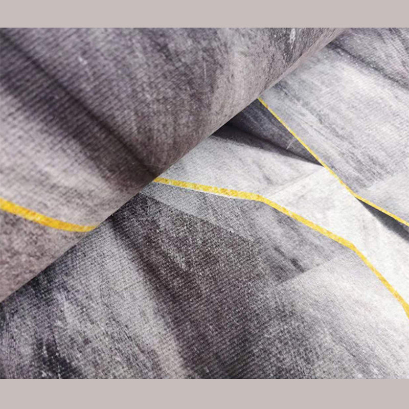 Modern Indoor Rug Polyester Marble Print Rug Non-Slip Backing Carpet for Living Room