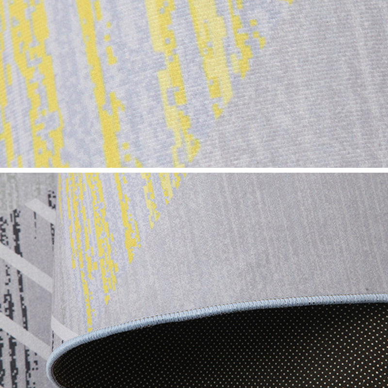 Marble Print Area Rug Polyester Contemporary Carpet Non-Slip Backing Rug for Living Room