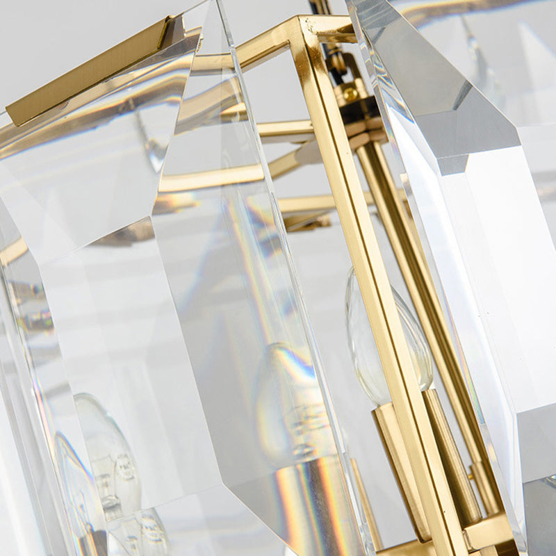 Rectángulo Corte Crystal Island colgante lineal Luces colgantes de la isla de la sala de estar moderna