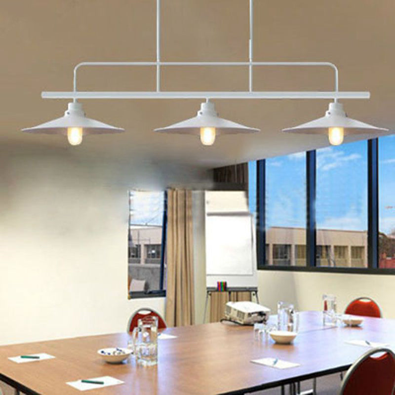 Luz colgante de isla de hierro forjado en la luz de techo interior geométrica de estilo industrial con marco de hierro