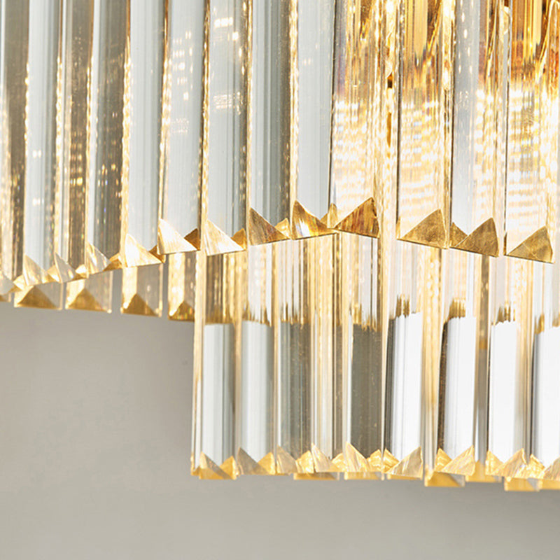 Rectángulo Crystal Island Pense lineal Luces de araña de la isla de la sala de estar moderna