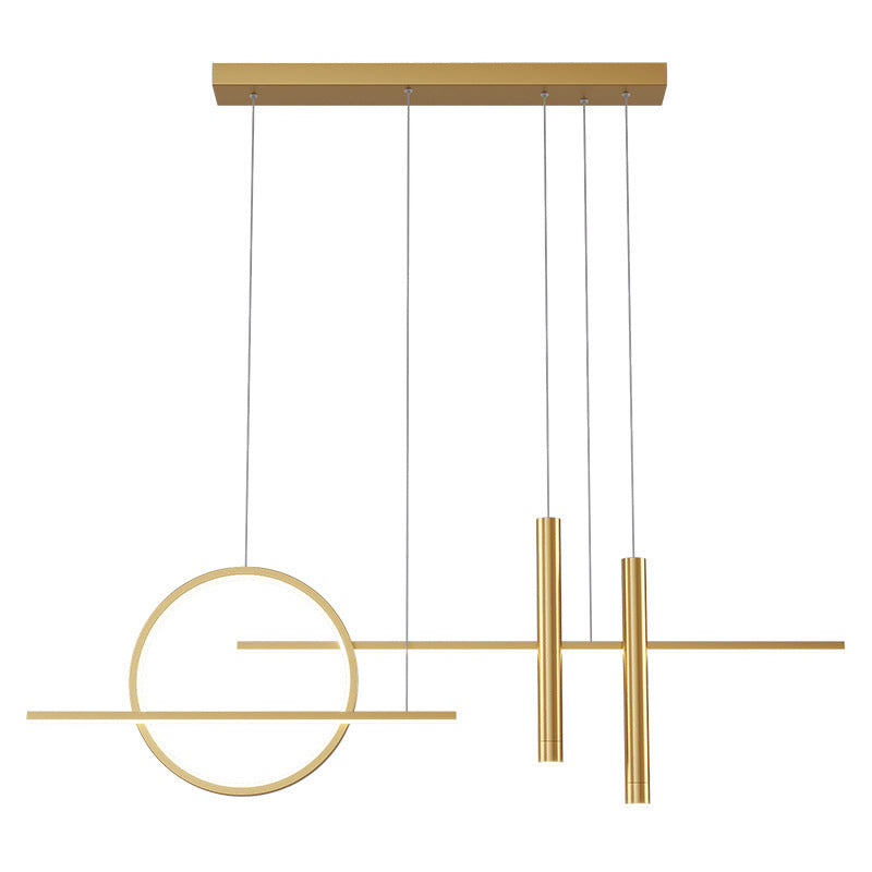 Simplicity Linear LED Island Light Metal 5-Head Dining Room Suspended Lighting Fixture