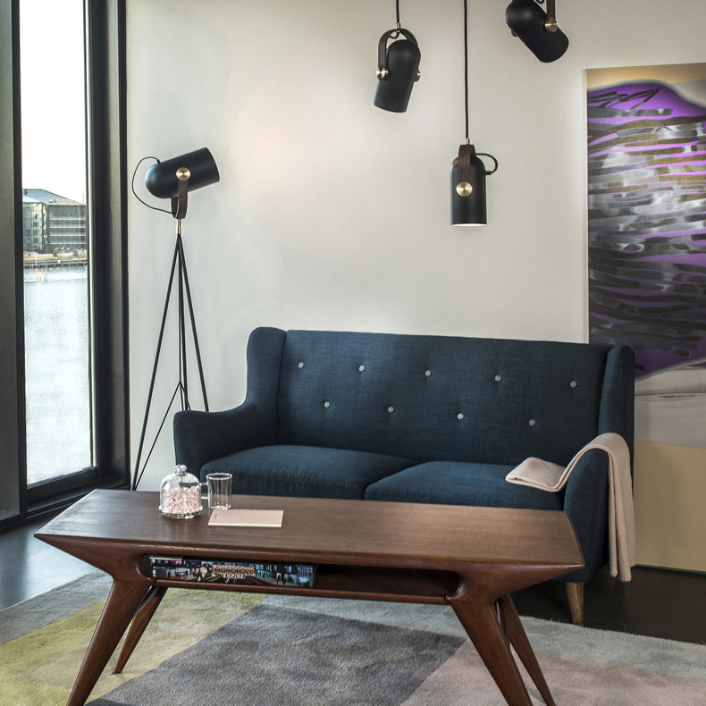 Nordic Style 1-Bulb Adjustable Spotlight Cylindrical Suspension Pendant Light with Metal Shade