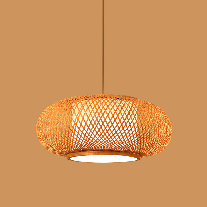 Asia Lantern Lighting Candant Lighting Bamboo 1 Bulb Restauranti appeso in legno
