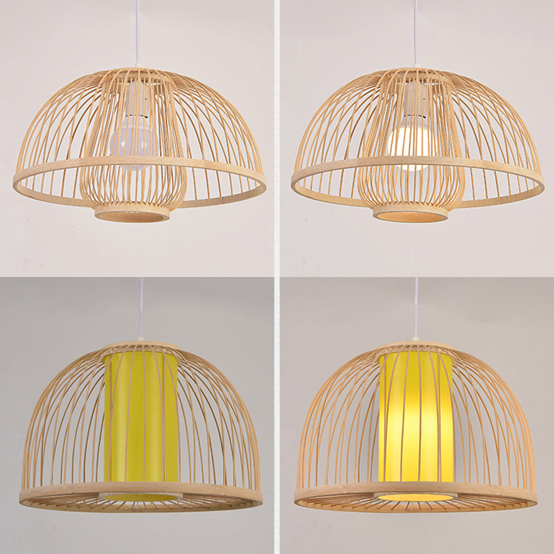 Asia Lantern Lighting Candant Lighting Bamboo 1 Bulb Restauranti appeso in legno