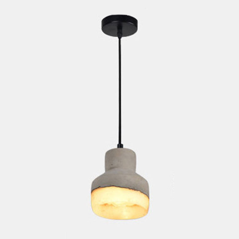 Modern Minimalist Style Pendant Lighting Fixtures with Adjustable Stem Length Cement 1 Light Pendant Lights