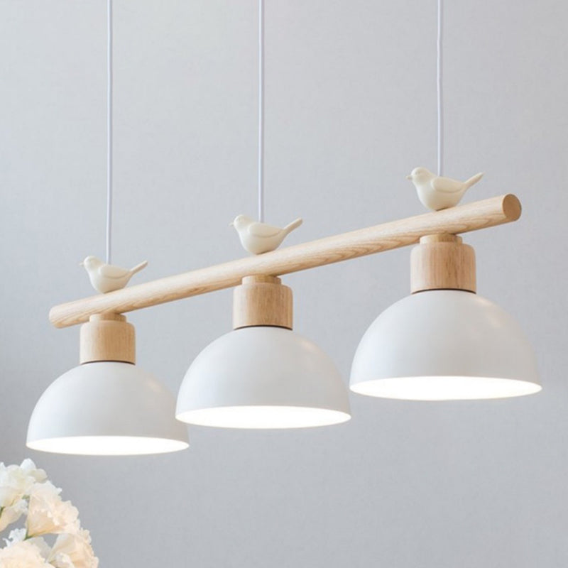 Metal 3 Lights Island Pendant Lighting Round Minimalist Island Light Fixtures for Dining Room
