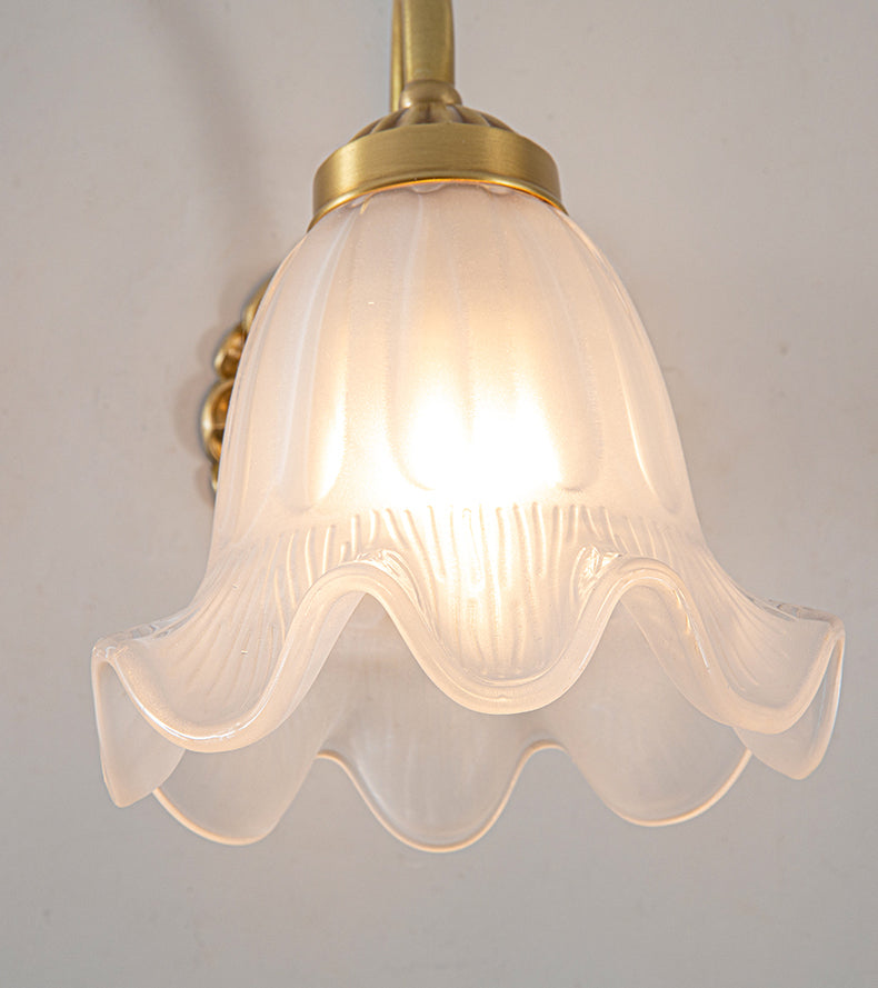 Modern Minimalist Style Gooseneck Wall Mounted Light Fixture 1 Light Wall Sconce Lights with Glass Shade