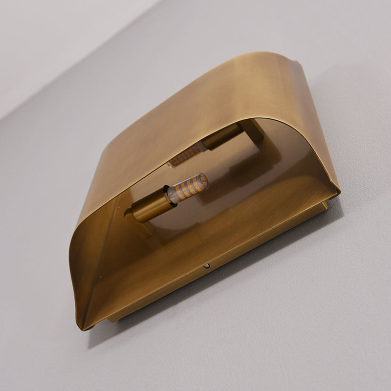 Moderner minimalistischer Stil abgeflachtes Rohrwand montiertes Leuchte Kupferwandleuchte für Schlafzimmer