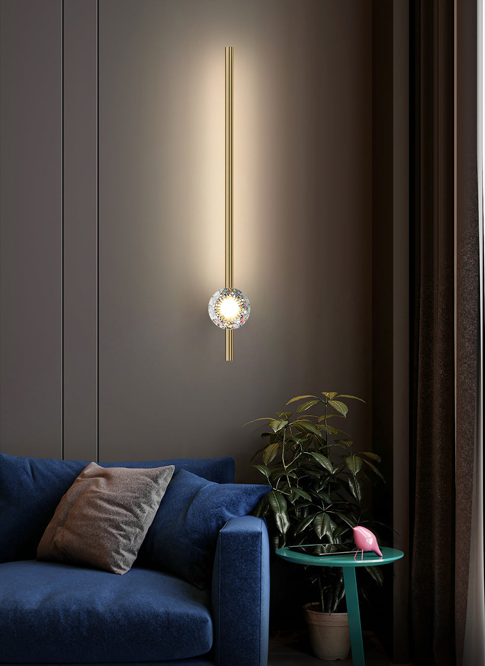 Modern Luxury Style Wall Mounted Light Fixture Copper Flush Mount Wall Sconce for Living Room
