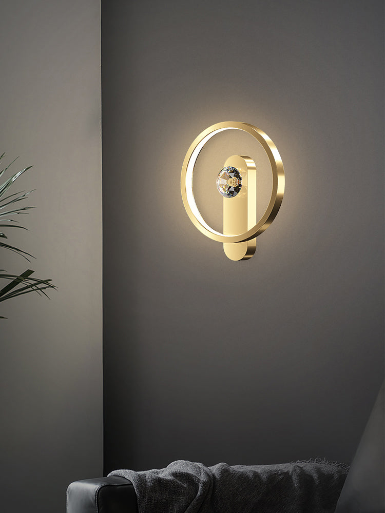 Modern Luxury Style Wall Mounted Light Fixture Copper Flush Mount Wall Sconce for Living Room