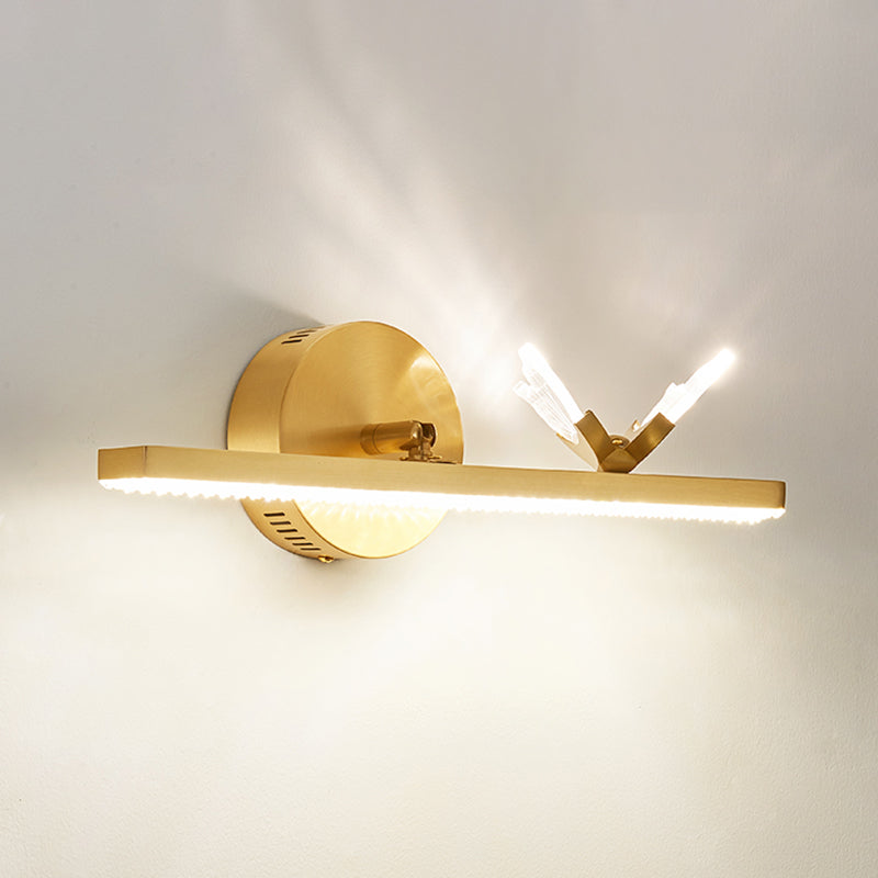 Moderne minimalistische stromliniende Wand montierte Waschtischlichter Kupfer Waschtischwandleuchten für Badezimmer