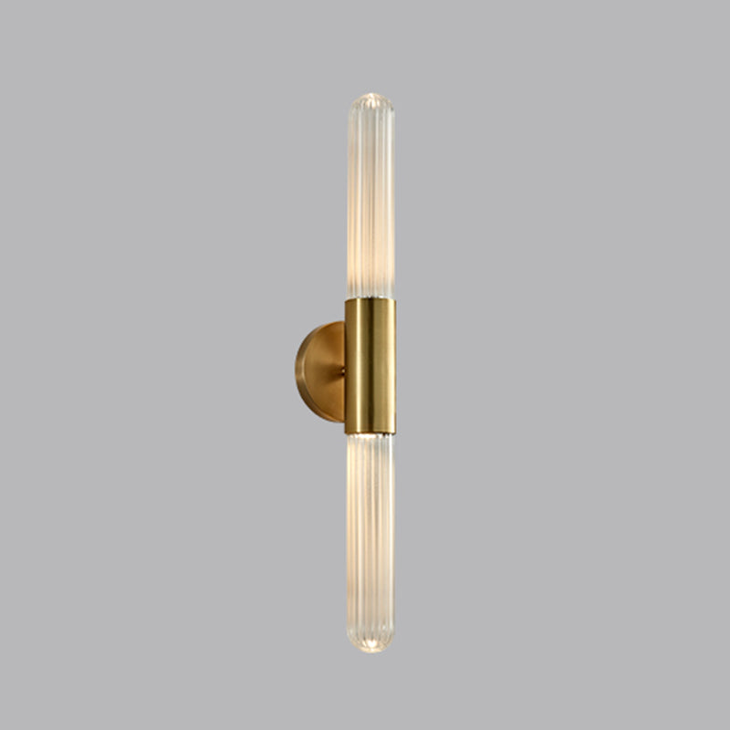Mid-Century Luxury Style Cylindrical Up and Down Wall Mounted Light Fixture Glass 2 Lights Wall Light Sconces