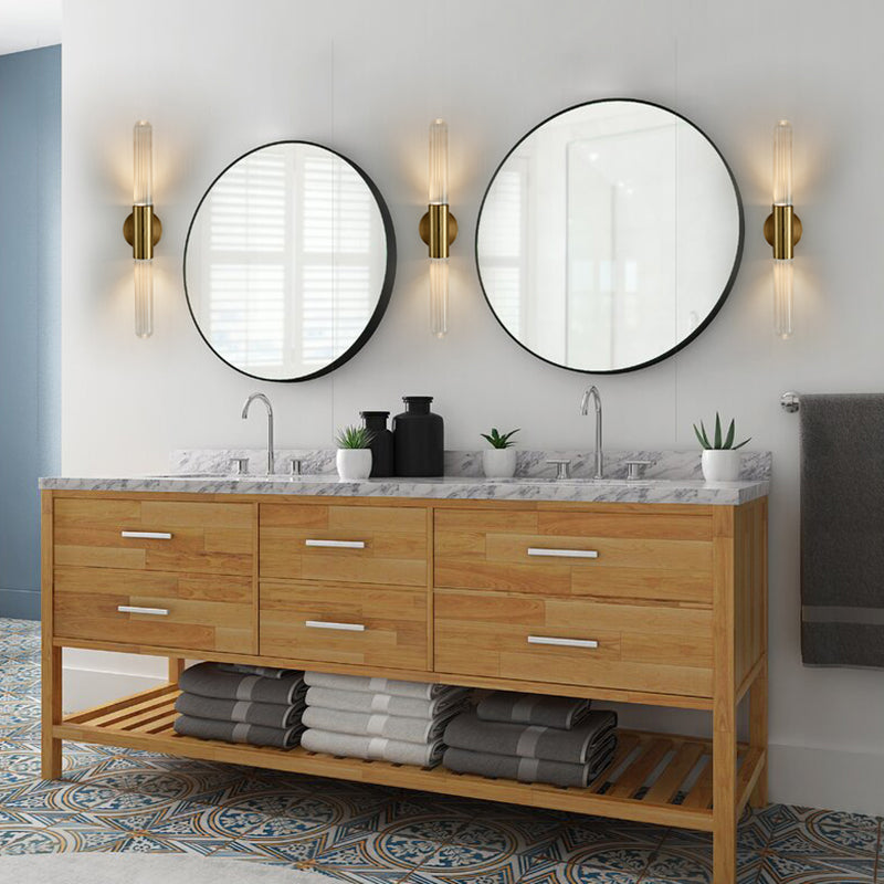 Media de mediados de siglo de lujo cilíndrico arriba y abajo de lámpara montada en la pared de vaso 2 luces de luz de luz aplastante