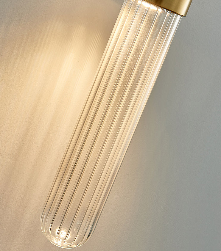 Media de mediados de siglo de lujo cilíndrico arriba y abajo de lámpara montada en la pared de vaso 2 luces de luz de luz aplastante