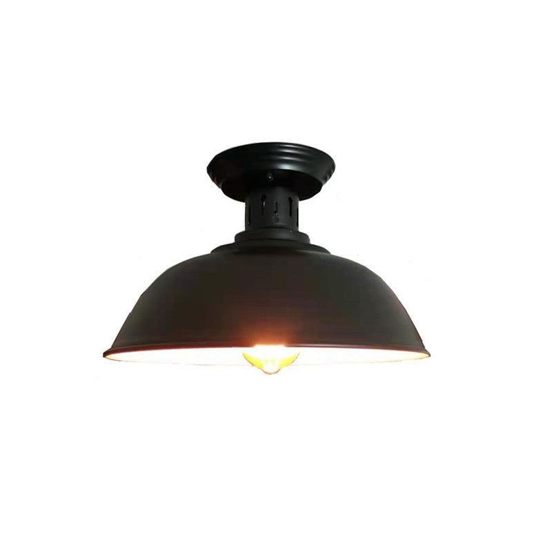 Luminaire semi-encastré en métal noir, plafonnier semi-encastré de style industriel pour grange