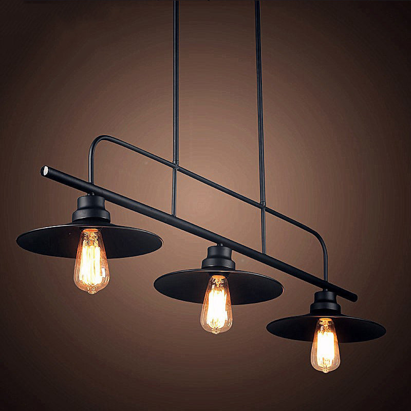 Industrial Vintage Symmetrical Island Pendant Light Wrought Iron Ceiling Light for Commercial Place