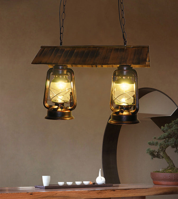 Kerosene Lamp Island Lighting Metallic Retro Industrial Style Pendant Lighting Fixtures for Restaurant