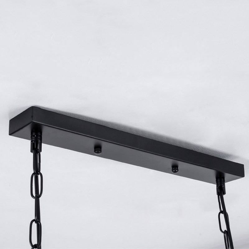 Iluminación colgante de isla metálica INDUSTRIA RESTAURADA NEGRA RESTAURANTE CANDELIER DEL POSTENTO