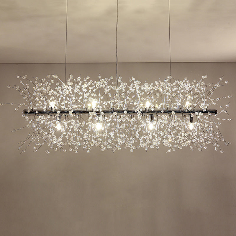 Luce a ciondolo di Crystal Island di ramificazione Modern Dining Room Isola lampade