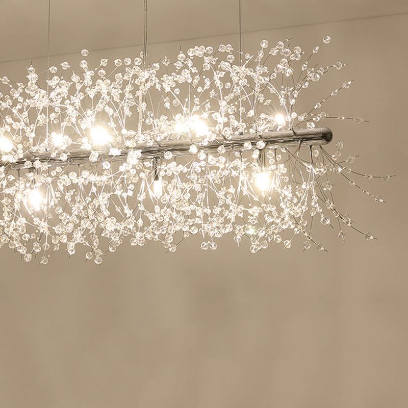 Luce a ciondolo di Crystal Island di ramificazione Modern Dining Room Isola lampade