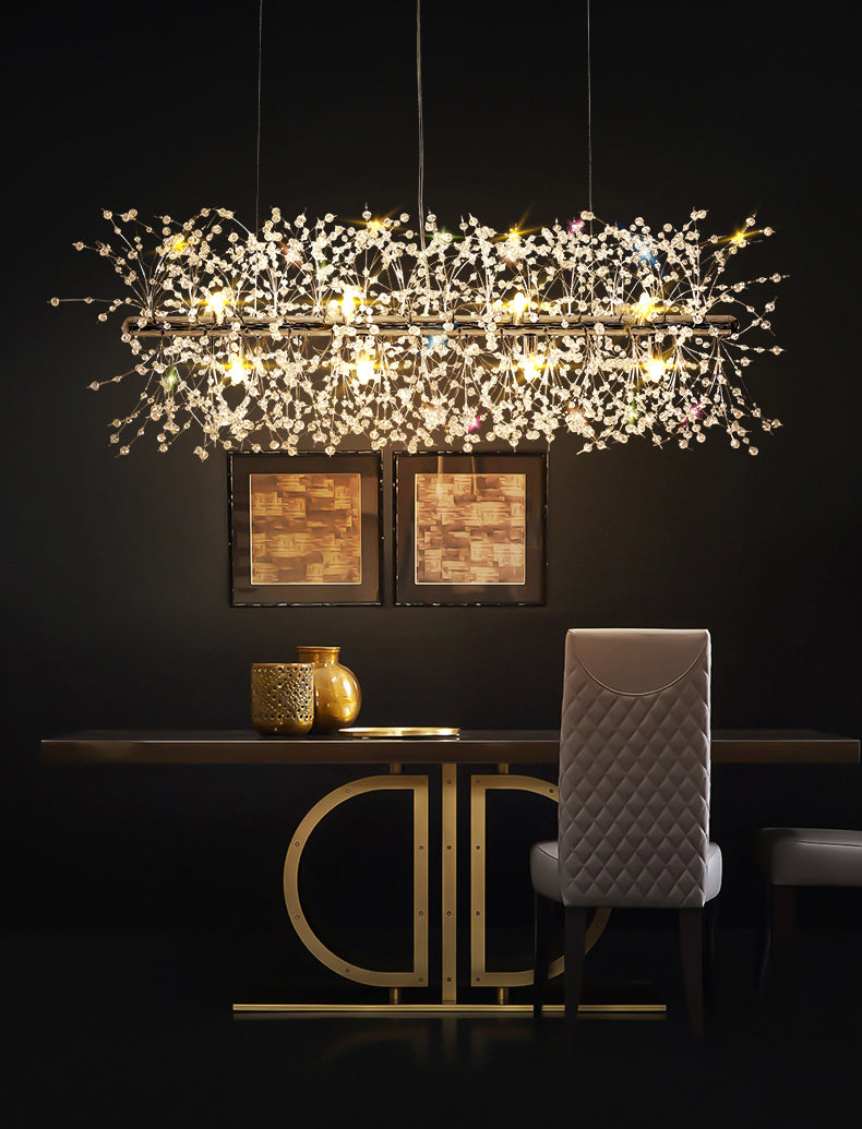 Luce a ciondolo di Crystal Island di ramificazione Modern Dining Room Isola lampade