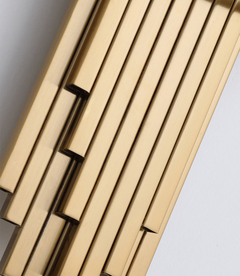 Electroplated Gold Crystal Wall Mount Lamp Postmodern Style Metal Geometric Lines Sconce Light for Dining Room