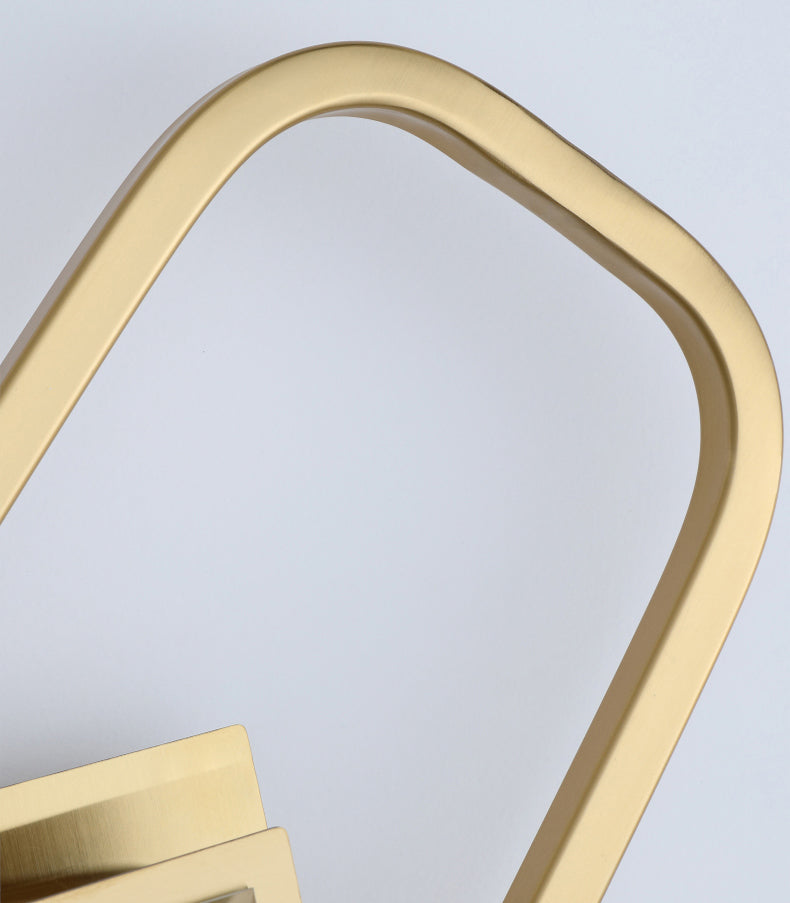 Electroplated Gold Crystal Wall Mount Lamp Postmodern Style Metal Geometric Lines Sconce Light for Dining Room