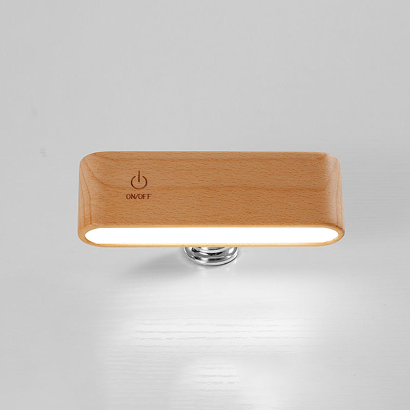 Simplicidad nórdica Luces de madera de madera Rectatable Rectangular Creative LED Lámpara de pared para dormitorio